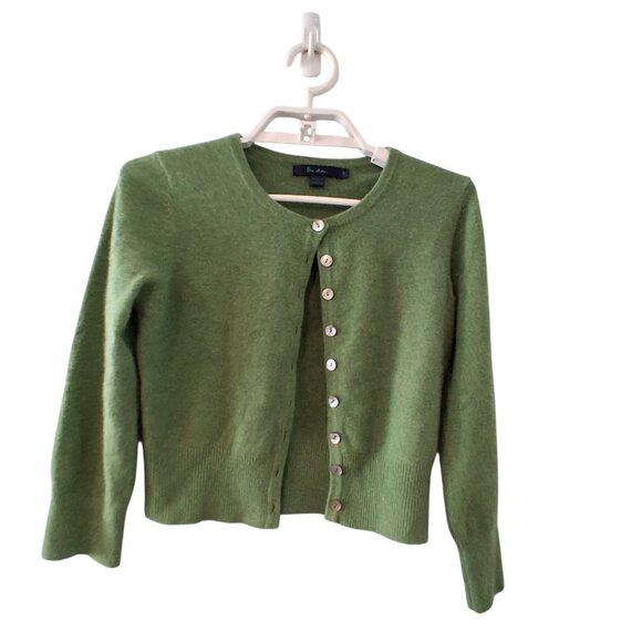Boden cardigan sweater womens 10 runs small ? cashmere green cropped - Picture 1 of 4